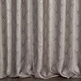 Zasłona szyta na taśmie fala popielato szara z tkaniny, z geometrycznym wzorem, z dodatkiem połyskującej nici