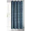 Zasłona granatowa ze srebrnym wzorem, welwetowa 135x250 cm przelotka MANDI Eurofirany