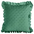 Poszewka na poduszkę 45x45 cm z falbanką pikowana bezszwowo zielona LIBI Eurofirany