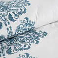 Ekskluzywna pościel 220x200 cm bawełniana kolor biały, ciemnoniebieski z ornamentowym wzorem Reina Line Eurofirany