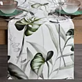Bieżnik na stół 40x140 cm welwetowy ELLEN zdobiony nadrukiem liści monstery DESIGN 91