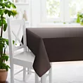 Obrus szyty brązowy z jednokolorowej gładkiej tkaniny