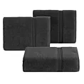 Ręcznik do rąk 30x50 cm bawełniany kolor czarny 0 twist zdobiony paseczkami 550 g/m2 MOLLY Eurofirany