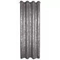 Zasłona stalowo, srebrzysta zdobiona błyszczącym wzorem z tkaniny zaciemniającej 140x250 przelotka ELISE Eurofirany