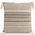Poszewka na poduszkę 45x45 cm bawełniana w paski zdobiona na rogach chwostami BOHO Eurofirany