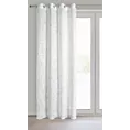 Zasłona kremowa z błyszczącym srebrzystym nadrukiem stylu eko 140x250 cm przelotka SOLANA Eurofirany