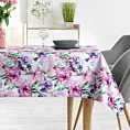 Obrus różowo, fioletowy 140x220 cm wodoodporny GARDEN na taras oraz balkon
