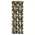 Zasłona czarno, żółta w liście monstery z tkaniny welwetowej 140x270 taśma BLER Eurofirany