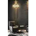 Lampa wisząca do pokoju złota KYLA zdobiona szklanymi akcentami Eurofirany