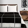 Koc bawełniano-akrylowy 220x240 cm biało, czarny z geometrycznym nadrukiem ELEGANTE EVA MINGE Eurofirany