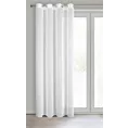 Firana biała z gładkiej tkaniny o naturalnym wyglądzie 140x260 cm przelotka KALIA Eurofirany