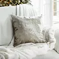 Poszewka na poduszkę świąteczna 45x45 cm welwetowa z lśniącymi kryształkami i elegancką lamówką Eurofirany