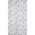 Zasłona srebrno, stalowa zdobiona nadrukiem kwiatów 140x250 cm przelotka SIENNA Eurofirany