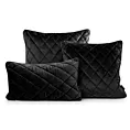 Poszewka na poduszkę 45x45 cm welwetowa pikowana we wzór karo z ozdobną wypustką na brzegach czarna VELVET 27 EUROFIRANY PREMIUM