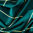 Zasłona turkusowo, złota haftowana w duże karo z tkaniny welwetowej 140x250 cm przelotka MARGO Pierre Cardin Eurofirany
