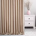 Zasłona szyta na taśmie fala ciemnobeżowa z jednokolorowej gładkiej tkaniny