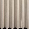 Firana szyta na przelotkach beżowa z gładkiej matowej etaminy o naturalnym splocie, wykończona obciążnikiem