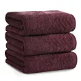Ręcznik kąpielowy 50x90 cm bawełniany kolor bordowy o ryżowej strukturze z welwetową bordiurą 500 g/m2 LOREN Eurofirany