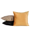 Poszewka na poduszkę 45x45 cm welwetowa pikowana w jodełkę metodą hot press brązowa SOFIA EUROFIRANY PREMIUM
