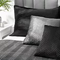 Poszewka na poduszkę 50x70 cm welwetowa pikowana w jodełkę metodą hot press czarna SOFIA EUROFIRANY PREMIUM