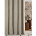 Zasłona szyta na flexach jasnobrązowo ciemnobeżowa z dwustronnej tkaniny zaciemniającej 100% blackout, o strukturze weluru