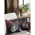 Poszewka na poduszkę 45x45 cm welwetowa, dwustronna z motywem kwiatów z wypustką na brzegach cienofioletowo, różowa VELVET 131 EUROFIRANY PREMIUM