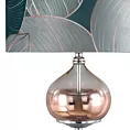 Lampa stojąca do salonu szałwiowa SALVIA 4 z welwetowym abażurem i motywem lilii wodnej Limited Collection Eurofirany