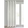 Zasłona biało, szampańska z błyszczącym wzorem z tkaniny typu blackout 140x250 cm przelotka OLETA  Eurofirany