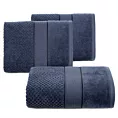 Ręcznik do rąk 30x50 cm bawełniany kolor granatowy z welwetową bordiurą 500 g/m2 JESSI Eurofirany