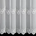Firana szyta na taśmie 8 cm OCTAVIANA naturalno srebrna z matowej tkaniny ozdobionej kordonkowym wzorem ornamentowym