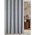 Zasłona szyta na flexach popielato jasnopopielata z dwustronnej tkaniny zaciemniającej 100% blackout, o strukturze weluru