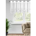 Firana biała z drobnej siateczki zdobiona subtelnym haftem 350x70 cm przelotki - LETI Eurofirany