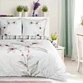 Pościel 220x200 cm bawełniana kolor biały, pudrowy z wzorem roślinnym BIANCA Eurofirany Premium