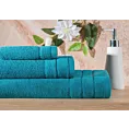 Ręcznik do rąk Damla z welwetową bordiurą jasno turkusowy 30x50 cm Eurofirany