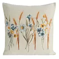 Poszewka na poduszkę 45x45 cm bawełniana, gobelinowa z kwiatowym motywem naturalno, błękitna GOB Eurofirany