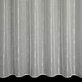 Firana szyta na flexach naturalno kremowa z matowej etaminy w pionowe pasy, wykończona obciążnikiem
