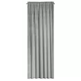 Zasłona jasnoszara z tkaniny welwetowej, troczek w zestwie 140x300 cm taśma v ANTARA Eurofirany