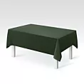 Obrus szyty ciemnozielony z gładkiej tkaniny zaciemniającej typu dimout