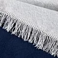 Koc bawełniano-akrylowy 220x240 cm biało, granatowy z frędzlami AKRYL 29 EUROFIRANY PREMIUM