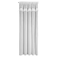 Firana biała z etaminy zdobiona subtelnym pasem frędzli w stylu eko 140x270 cm taśma KIRA 1 Eurofirany