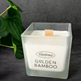 Świeca zapachowa sojowa BAMBOO z drewnianym knotem w szkle o zapachu owocowo - piżmowym 200g Eurofirany