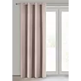 Zasłona pudrowo różowa zaciemniająca gładka półmatowa 135x250 cm przelotka LOGAN Eurofirany
