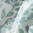 Dekoracja okienna biało, zielona z lekkiej etaminy z nadrukiem gałązek 140x270 cm taśma CLARISSA Design 91 Eurofirany
