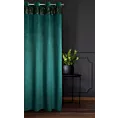 Zasłona ciemnoturkusowo, czarna z welwetu zdobiona cekinami 140x250 cm przelotka JASPER Eurofirany