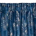 Zasłona granatowo, szampańska w złote liście palmy z welwetu 140x300 cm taśma GLORIA Eurofirany