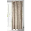 Zasłona beżowo, złota ze złotym wzorem z welwetu 140x250 cm przelotka LAURA Eurofirany
