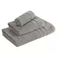Ręcznik kąpielowy 70x140 cm bawełniany kolor stalowy z welwetową bordiurą i kontrastującymi paseczkami 500 g/m2 SIBEL Eurofirany