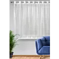Firana biała z lekkiej mikrosiateczki z połyskiem zakończona haftem 300x145 cm przelotka ELLIE Eurofirany