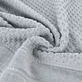 Ręcznik kąpielowy 50x90 cm bawełniany kolor srebrny z ozdobną bordiurą w paseczki 500 g/m2 ADORE Eurofirany