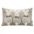 Poszewka na poduszkę 30x50 cm bawełniana z uroczym zajączkiem beżowo, kremowa WIOSNA 39 Eurofirany